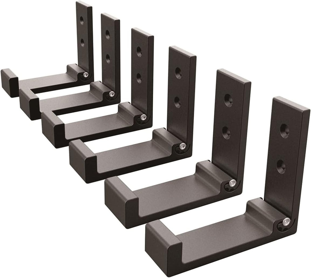 Wall Hooks for Hanging Folding Coat Hooks 6 Pack Heavy Duty Wall Mounted Hook Hangers for Key Coat Towel Hat Bag Backpack Headphone in Door Bathroom Closet (Black)