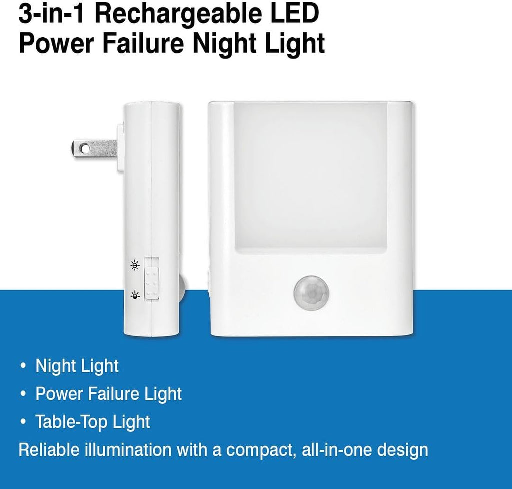 Camelion 3-in-1 Power Outage Night Light, Motion Sensor,4-Pack