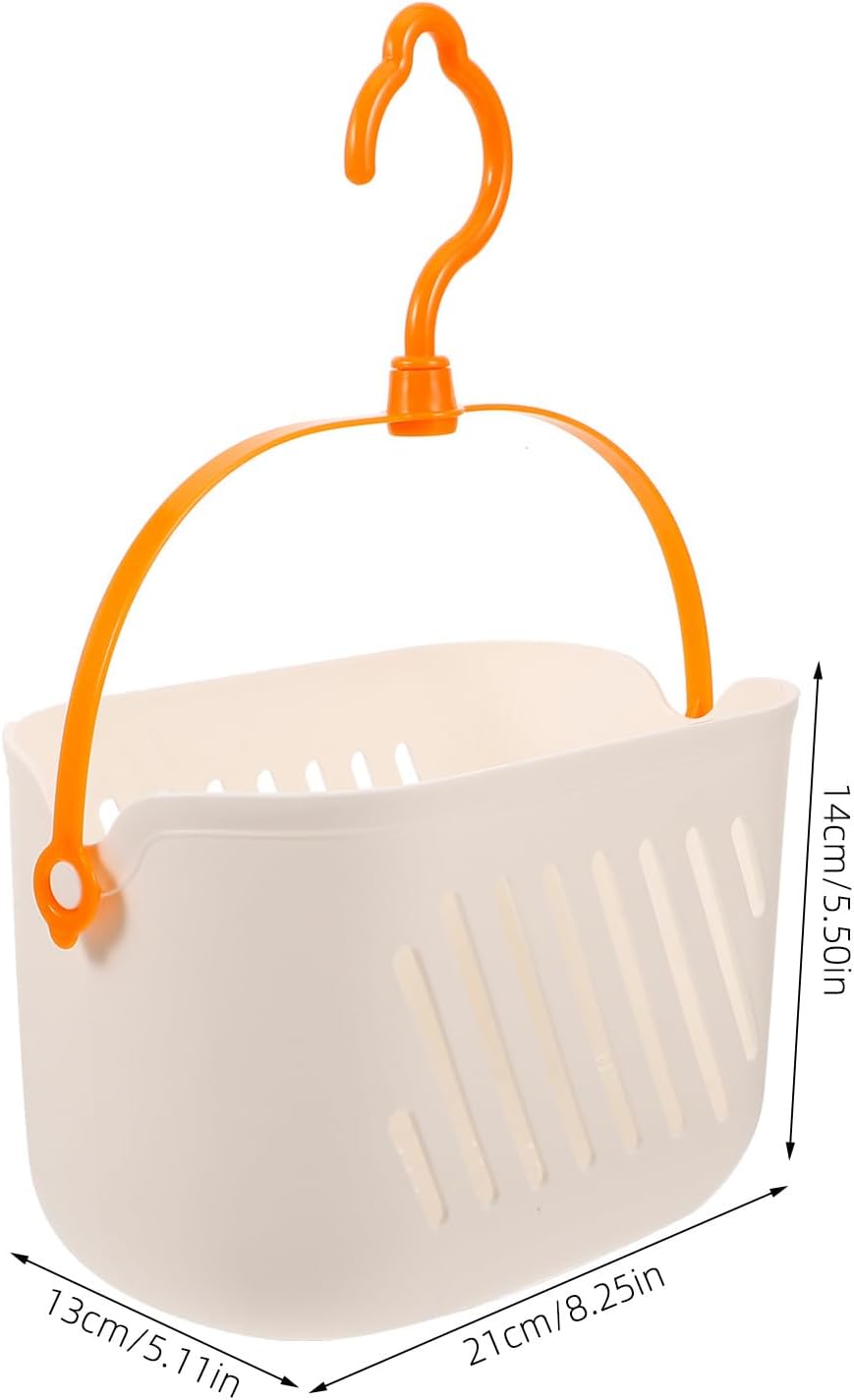 Angoily Small Shower Caddy, Plastic Hanging Basket for Shower with Hook
