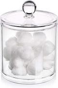 Hipiwe Cotton Ball and Swab Holder Organizer Clear Acrylic Apothecary Jar