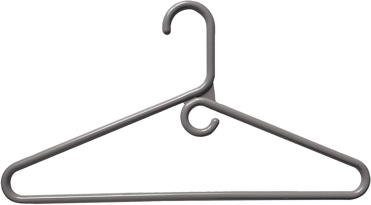 Clothes Hangers 10 Pack Plastic - Heavy Duty Space Saving Coat, Velvet Hangers, Pant Hangers for Closet Organization - Durable Non-Slip, Grey Wardrobe Essentials Bulk Storage