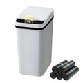 FRESHLIX Bathroom Trash Can 2.5 Gallon Automatic Small Garbage Can with Lid, Slim Motion Sensor Plastic Narrow Trash Bin for Bedroom, Kitchen, Office (A-Basic Battery Supply-Grey)