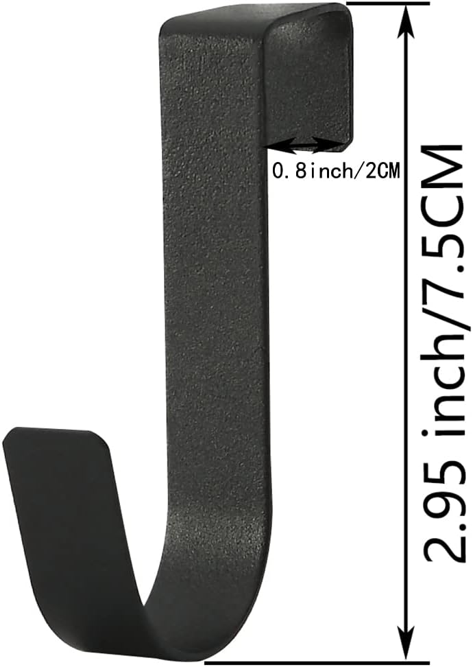 eywlwaar Over The Cabinet Door Single Hooks 10 Pack (10P-Black)