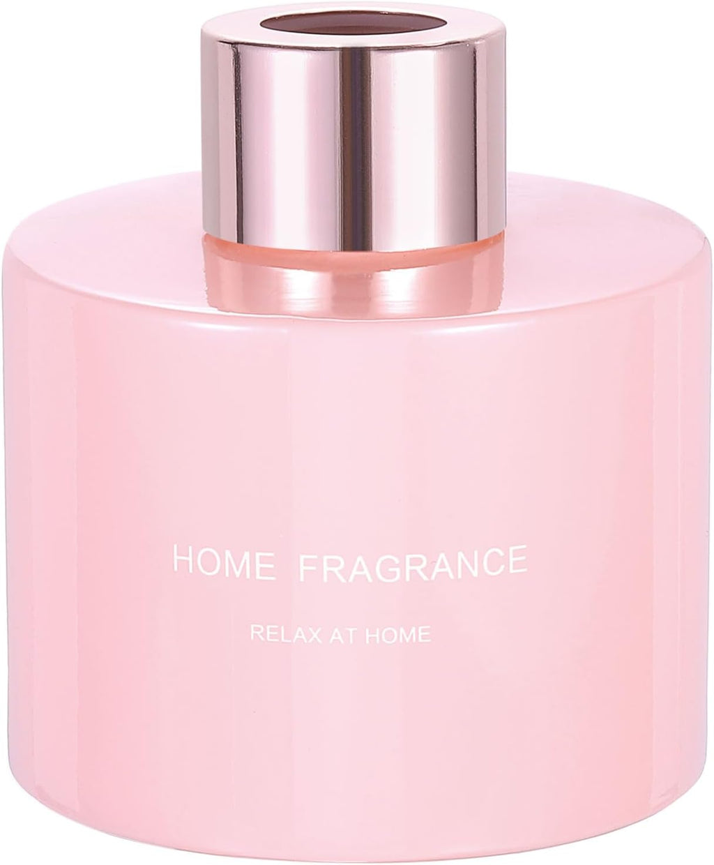 HARFINGTON Empty Glass Diffuser Bottle 140ml/4.7oz Refillable Fragrance Accessories Aromatherapy Jar Container for Replacement Reed Diffuser DIY Home Bathroom Pink with Gold Tone Cap