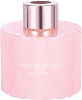 HARFINGTON Empty Glass Diffuser Bottle 140ml/4.7oz Refillable Fragrance Accessories Aromatherapy Jar Container for Replacement Reed Diffuser DIY Home Bathroom Pink with Gold Tone Cap