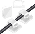 3/4 in Adhesive Cable Clips, 60pcs Outdoor Light Clips, Cord Clips, Sturdy Wire Clips, Finisher Wire Clamp for Home, Car, Office Wire Management Clips (White, 3/4"-60PCS)