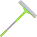 Shower Squeegee with 22.4"-30.1" Extendable Pole, 12" Wiper Blade for Glass, Tile, Car Windshield, Bathroom Mirror – Household Cleaning Tool (Green)
