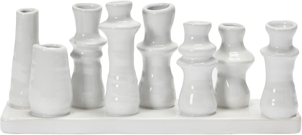 Bloomingville Stoneware Multi Vase with 8 Sections, White