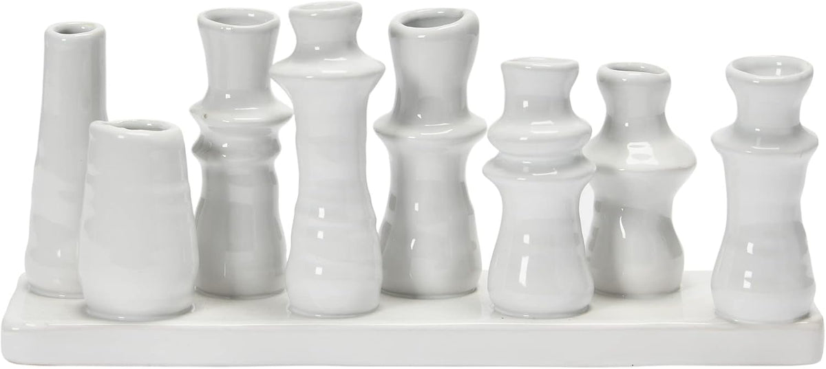 Bloomingville Stoneware Multi Vase with 8 Sections, White