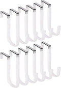 Over The Door Hooks, Door Hangers Hooks,Extra Long 5" Rustproof Organizer Hook with Soft Rubber Padding, No-Scratch Design for Towels, Robes, Coats, Bags (12 Pack White)