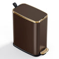 CEROELDA Small Bathroom Trash Can with Lid-5L/1.3 Gal-Soft Close Lid-Brown