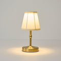 5w Led Cordless Mini Lamps,3000 mah Battery Operated Lamp,3 Color Temperature Dimmable Table Lamp,Gold Rechargeable Table Lamp Fabric,Aesthetic Small kitchen Lamp for Counter,Restaurant,Bar,H9.8"
