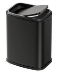 Cesun Small Bathroom Trash Can with Swing Lid, 2.1 Gallons, Black