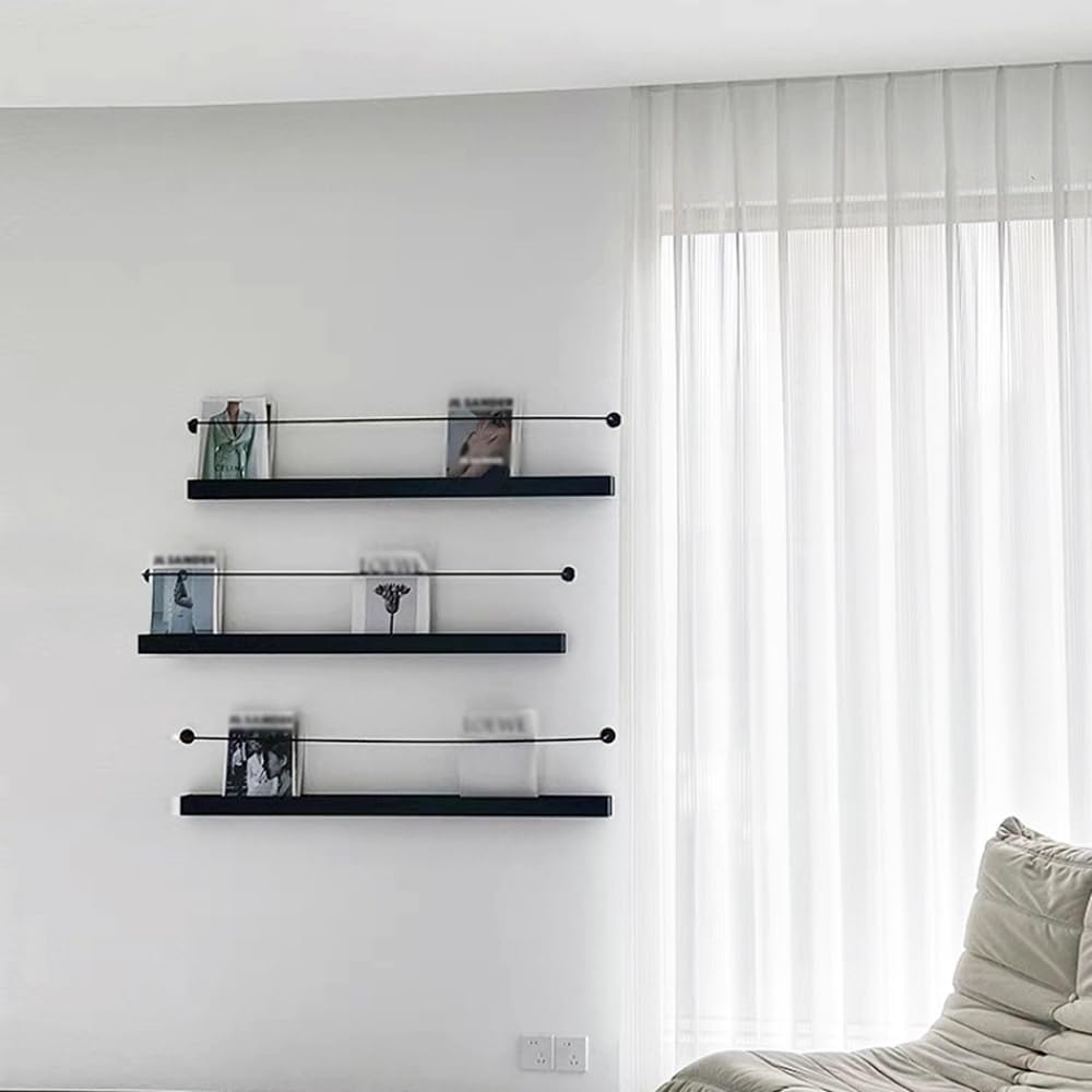Wall Mounted Magazine Rack, 3 Pack Bookshelf Storage Display Stand Shelves