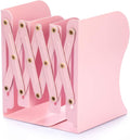 Aobopar Adjustable Metal Book Ends for Shelves Pink