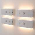 DAMI Stair Lights Indoor 4 Pack, Rechargeable Led Motion Sensor Night Light 1100mAh, Dimmable Hallway Lights with 3 Color Temperature, Magnetic Locker Lights for Closet Staircase