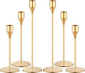NLBTW Set of 6 Gold Taper Candle Holders, Tall Candlesticks Holder for Dining Table Centerpiece, Fall Decor, Fireplace Mantel & Wedding Gift (Fits 3/4" Thick Candles)
