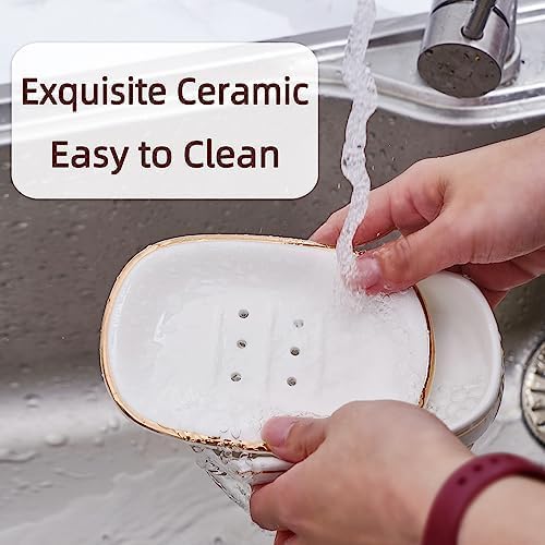 Self Draining Soap Dish, Double-Layer Bar Soap Tray(Style A)