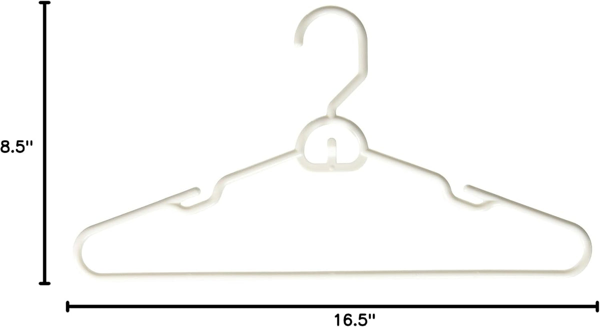 Heavy Duty Tubular Hanger with Attachable Hook , White 6pk