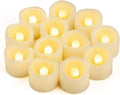 12 Pack 1.2" LED Flameless Flickering Tea Lights Votive Candle Battery Operated/Electric Flicker LED Tealight Bulk Fake Candle for Halloween Christmas Wedding Party Decoration (Warm White)