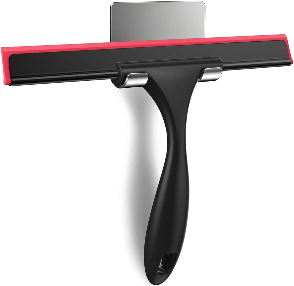 SetSail Squeegee for Shower Glass Door,10 Inches, Black Red