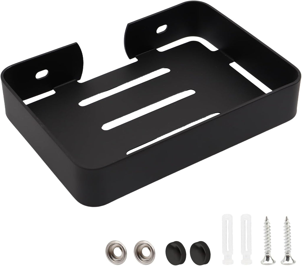 Soap Dish Stainless Steel Black Soap Dish Holder Wall Mounted Shower Soap Holder with Screws, Sturdy Soap Dish for Bar Soap Stylish Soap Dish Holder for Shower Bathroom Kitchen Sink Tub