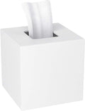 HIIMIEI Acrylic Tissue Box Cover Decorative Square Tissue Holder Napkin Dispensert for Bathroom-White