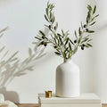 Carrot's Den White Ceramic Vase, Matte Textured Entryway Table Decor