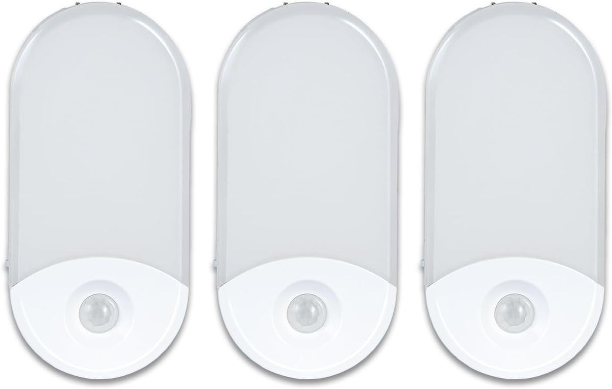 Camelion 4-in-1 Power Failure Night Light,Flashlight,Motion Sensing, 3-Pack