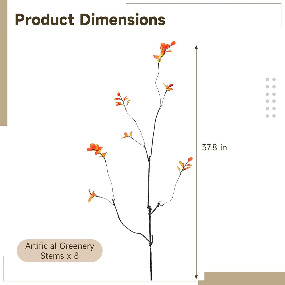 Homaisson 8 PCS Artificial Fall Branches, 38in Faux Red Leaf Stems