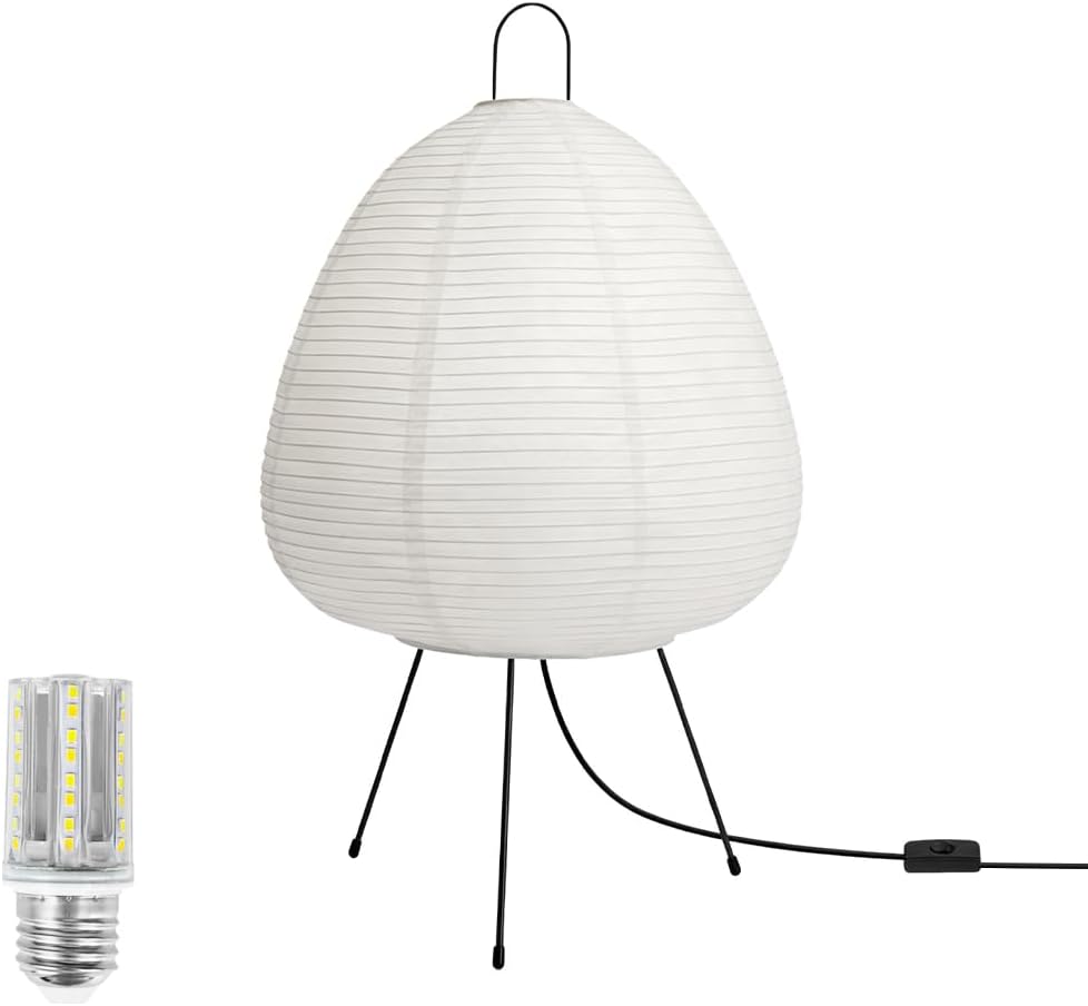 Rice Paper Lamp,Japanese Lamp,3 Color Temperature Bulb Included,12W