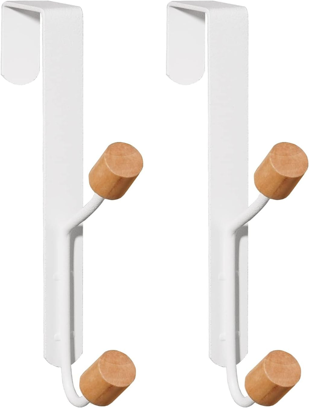 HYMIKO Over The Door Hooks, 2 Pack Metal Door Hanger Organizer