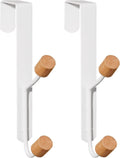 HYMIKO Over The Door Hooks, 2 Pack Metal Door Hanger Organizer