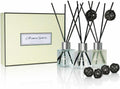 Reed Diffuser Set of 3 | Aromatherapy Fragrance Oil | 12 Sticks and 6 Rattan Balls, 3 x 50ML (Eucalyptus, Westin White Tea, Lemongrass & Ginger, Yellow Beige Edition)