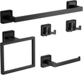 5-Pieces Matte Black Bathroom Hardware Accessories Set, SUS304 Stainless Steel Bath Towel Bar Set, 15.6 Inch Bath Towel Bar Set，Towel Racks for Bathroom Wall Mounted.