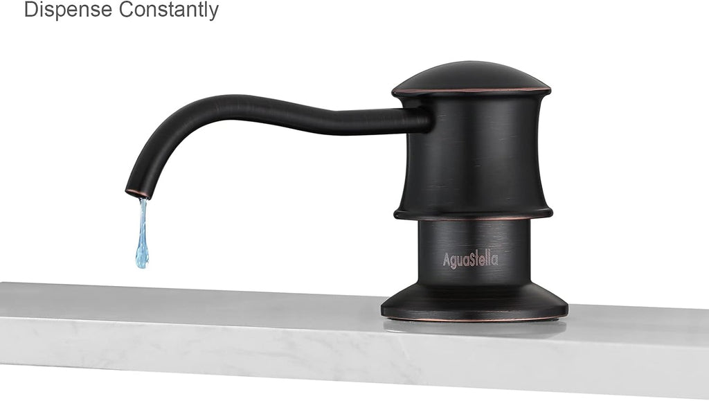 AguaStella ASF42ORB Built in Soap Dispenser Oil Rubbed Bronze for Kitchen Sink with Soap Bottle Countertop Pump
