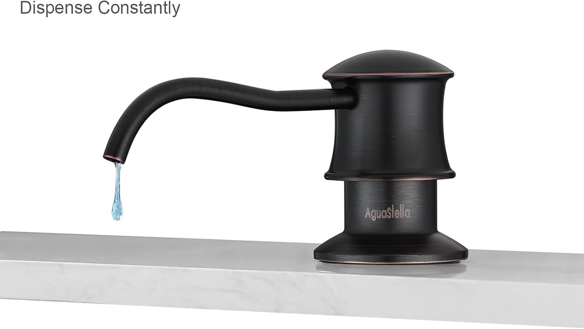 AguaStella ASF42ORB Built in Soap Dispenser Oil Rubbed Bronze for Kitchen Sink with Soap Bottle Countertop Pump