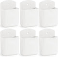 6 Pcs Remote Control Holder Wall Mount, TV Remote Controller Holder - Self Adhesive Marker Holder Wall Mount Pen Holder Storage Organizer for Home Office School(White)