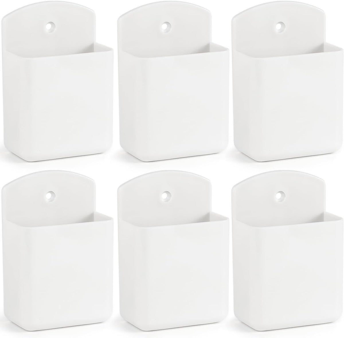 6 Pcs Remote Control Holder Wall Mount, TV Remote Controller Holder - Self Adhesive Marker Holder Wall Mount Pen Holder Storage Organizer for Home Office School(White)