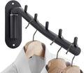 Sumnacon Clothes Hanger Rack，Wall Mount Garment Hook with Swing Arm，Black