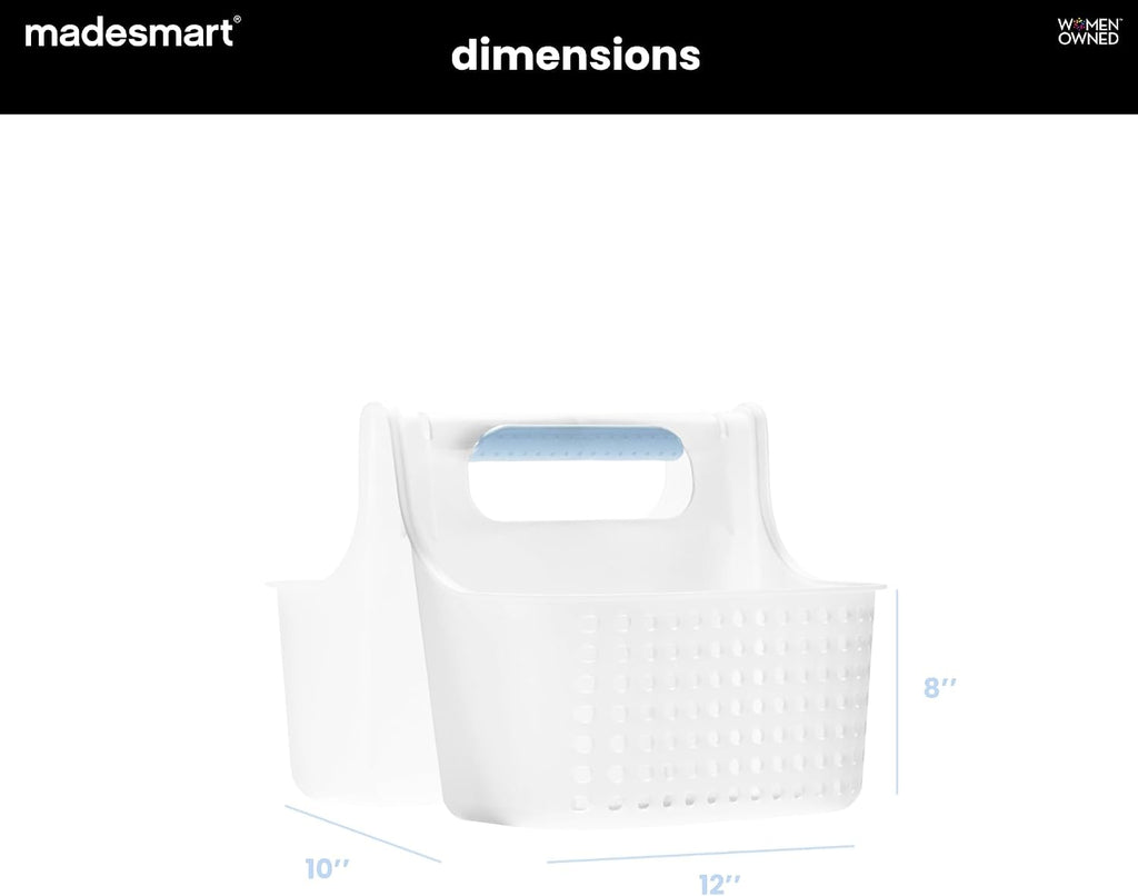 madesmart Large Shower Tote with Soft Grip Handle, Blue