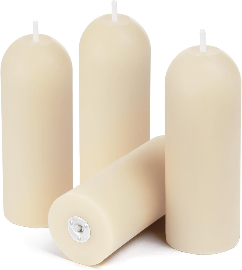 4-Pack 3.5"x1.3" Handmade Pure Beeswax Small Pillar Candles, Clean White
