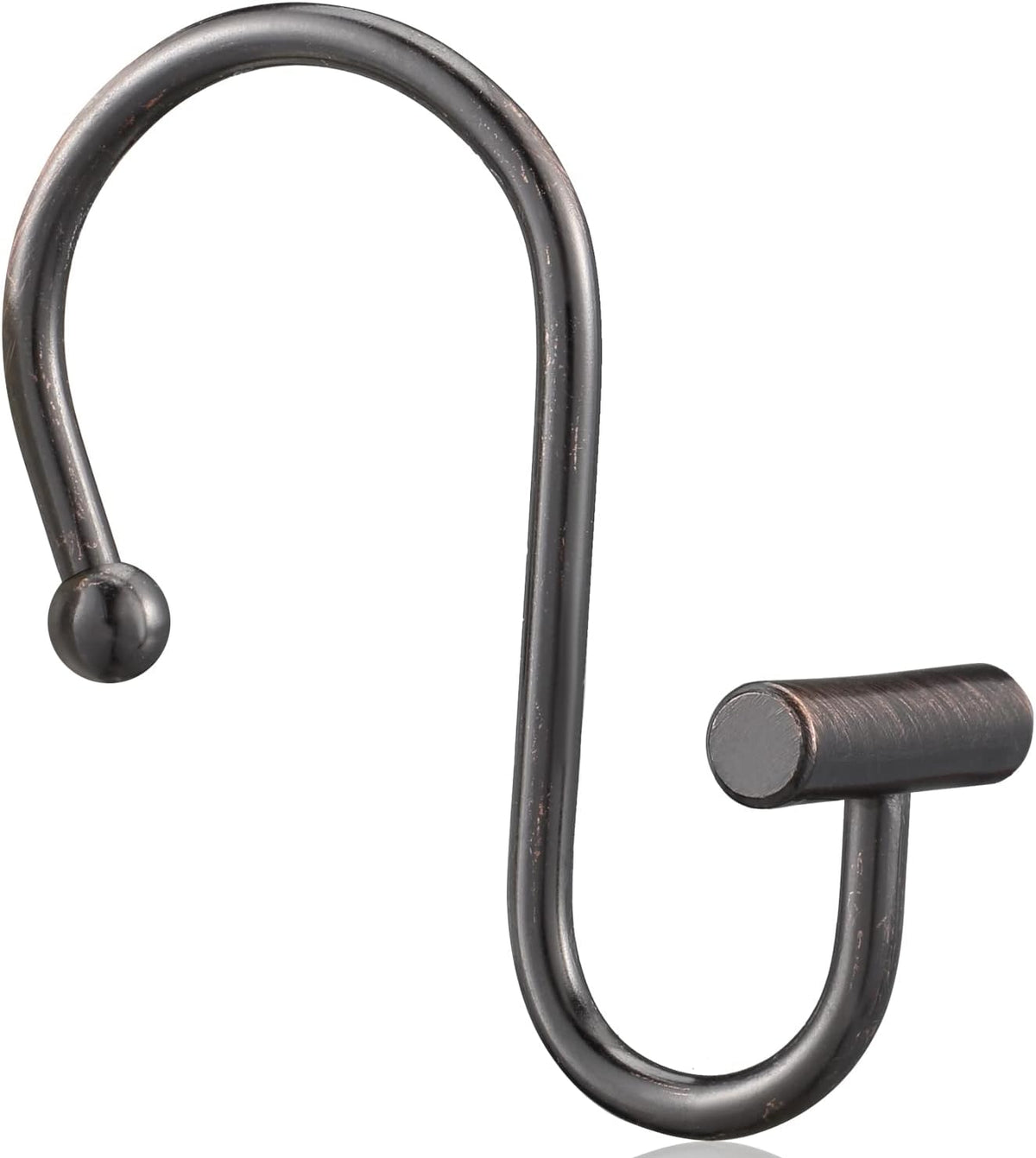 Bronze Shower Curtain Hooks, Rust Proof Shower Curtain Rings for Bathroom, CHICTIE T-Bar Metal Decorative Shower Curtain Hooks Hangers for Shower Curtain Rod,Set of 12