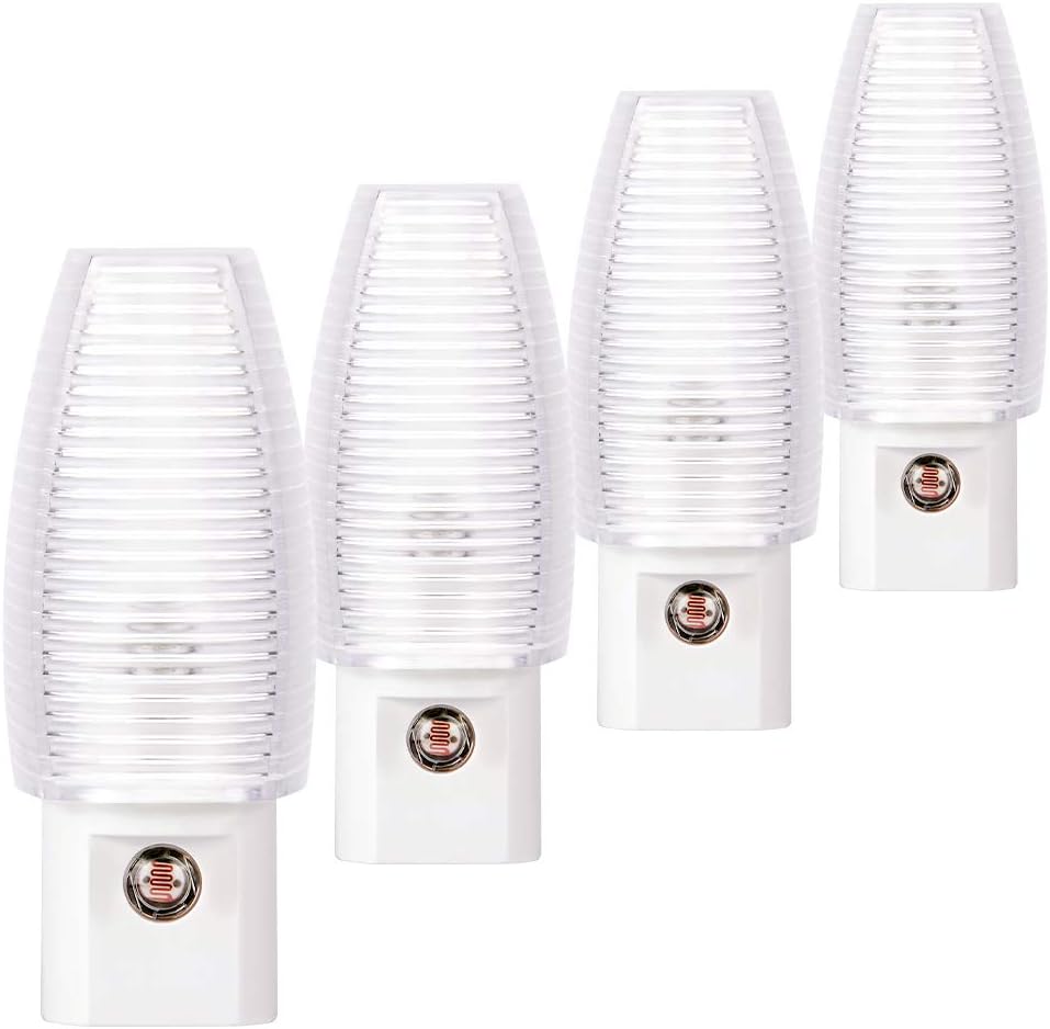 Emotionlite Plug-in Night Light Dusk to Dawn Sensor, Neutral White, 4 Pack