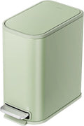 Cesun Small Bathroom Trash Can with Lid Soft Close & Pedal, 1.3 Gal, Green