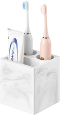 Luxspire Toothbrush Holder, 3 Slots, Marble White