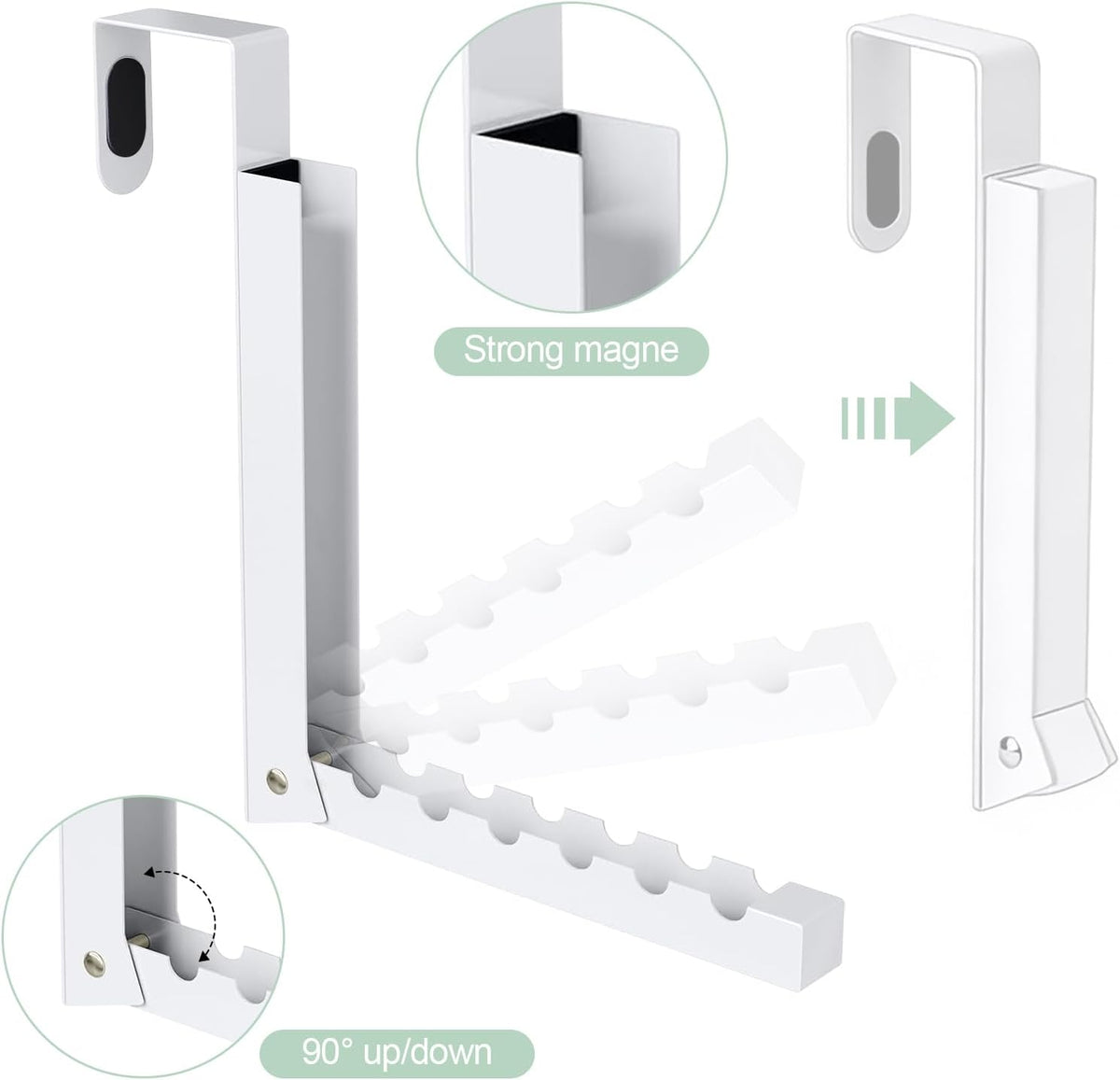 Over The Door Folding Clothes Drying Rack 2-Pack White, Heavy Duty Metal for Indoor Laundry Room Small Space