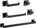 Ralbay Bath Towel Bar, Premium Stainless Steel 5 Pieces Bathroom Hardware Accessories Set Wall Mounted Towel Bar Set, Matte Black