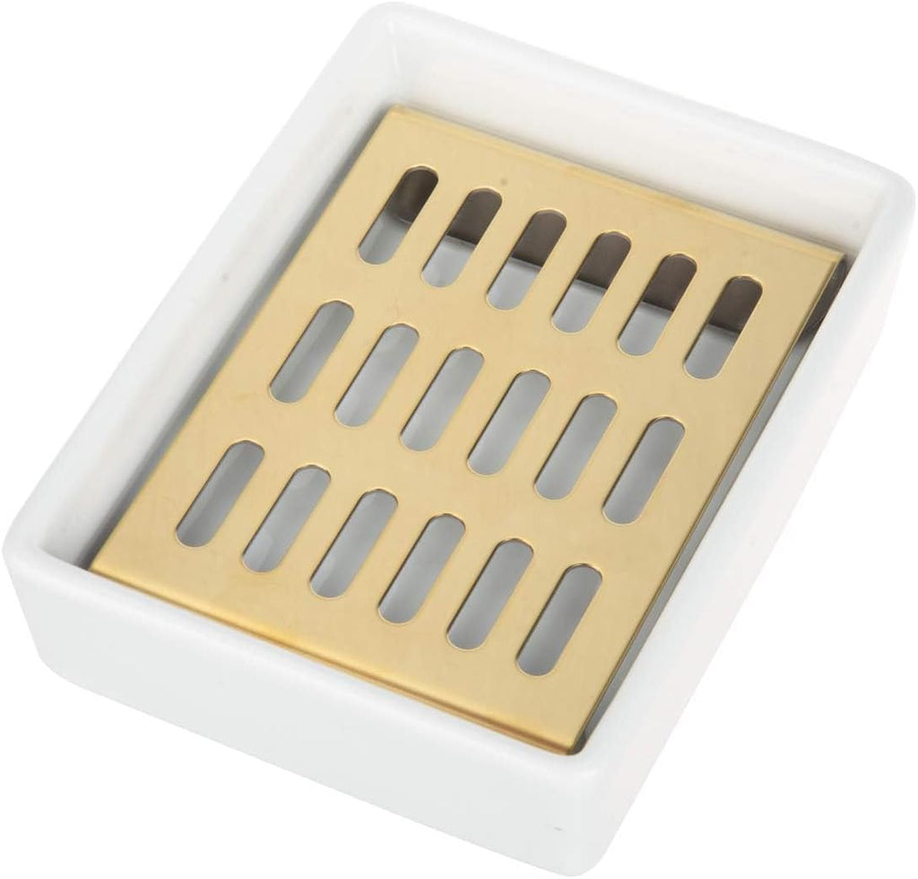 IMEEA Gold Soap Dish SUS304 Stainless Steel Soap Holder for Bathroom