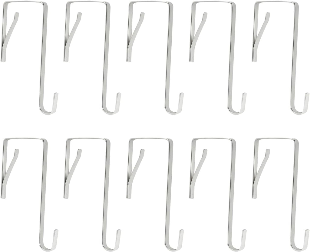 10Pcs Z-Shape Over The Door Hooks, 5mm Silver